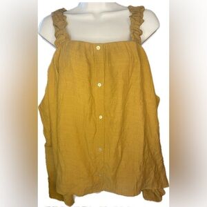 BOBEAU Shirred Strap Button Tank 2X NWT